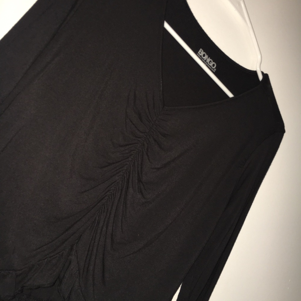 Ruched Front V-Neck Long Sleeve Crop Top